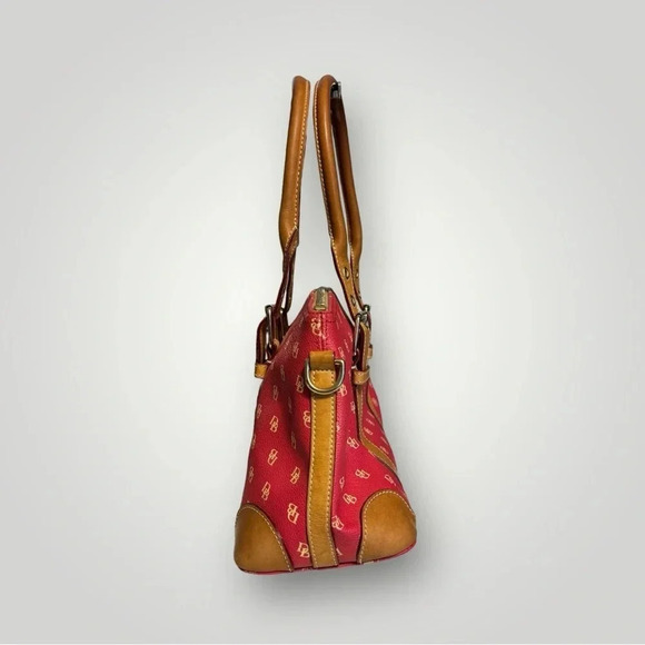 Dooney & Bourke Vintage Dome Berry Pebble Leather Satchel Bag Zip 12.5” x 7” - Picture 3 of 13